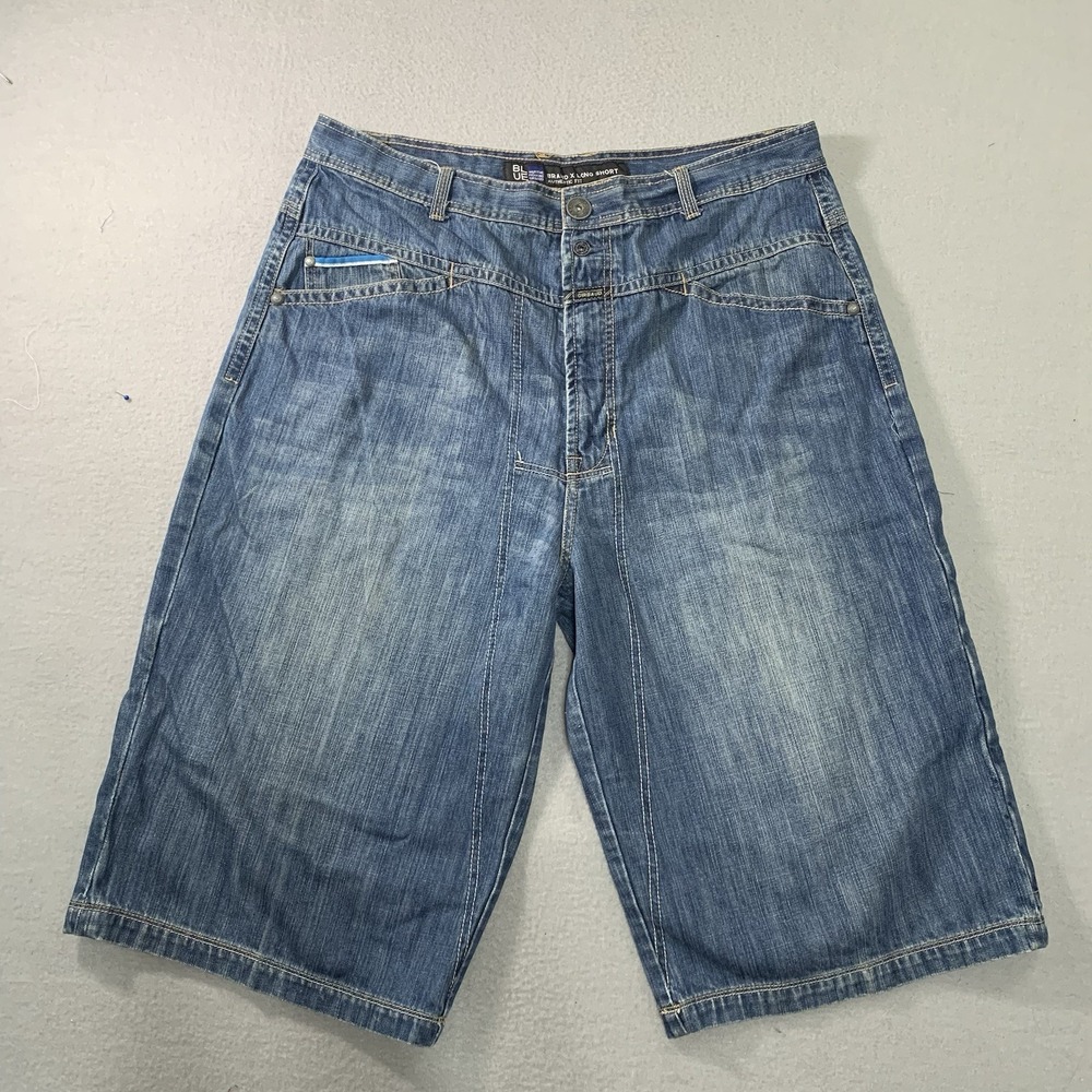 Marithe Francois Girbaud Vintage 90s Brand X Long Short Baggy Size 38 Blue